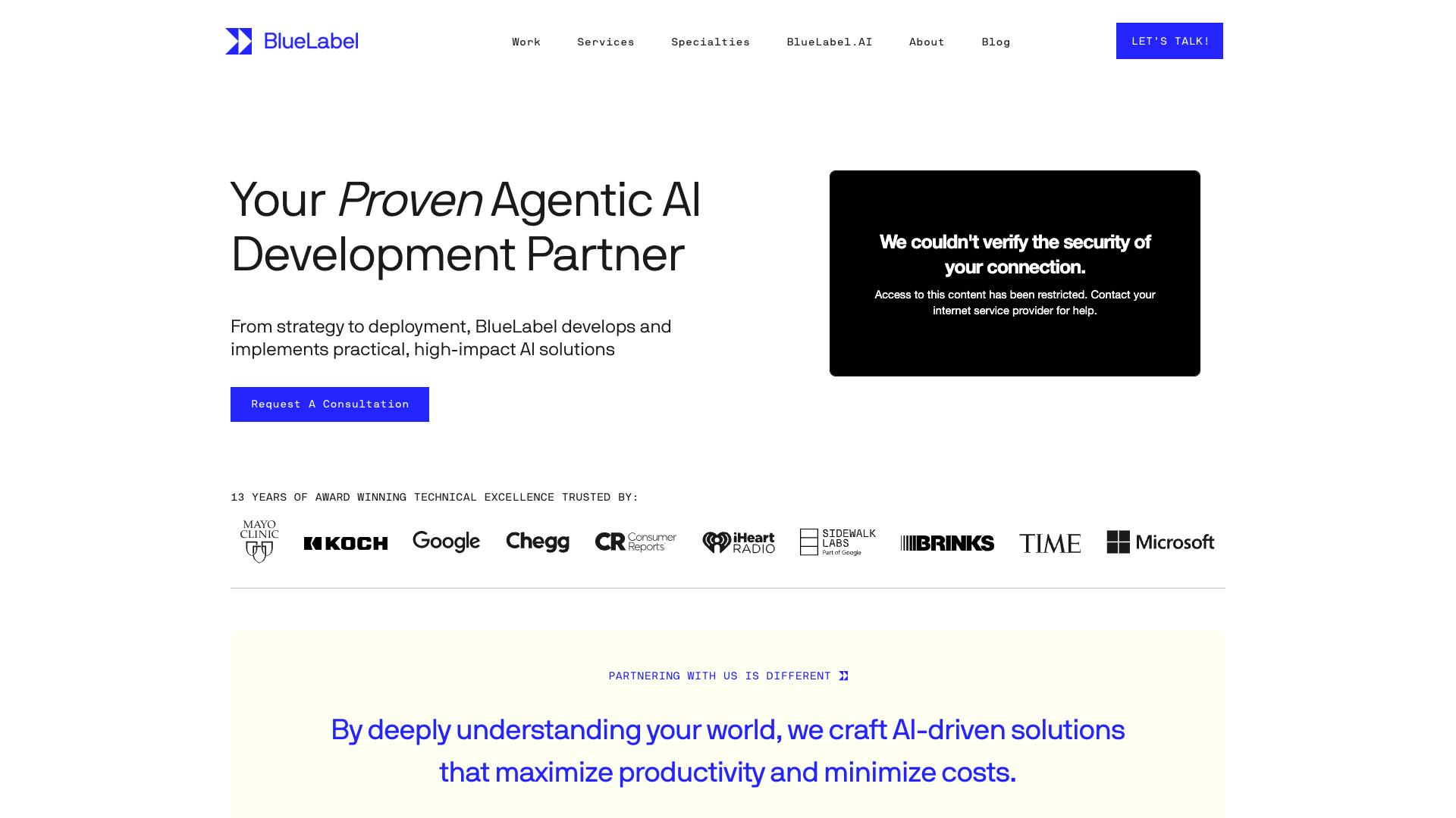 Blue Label Labs Homepage