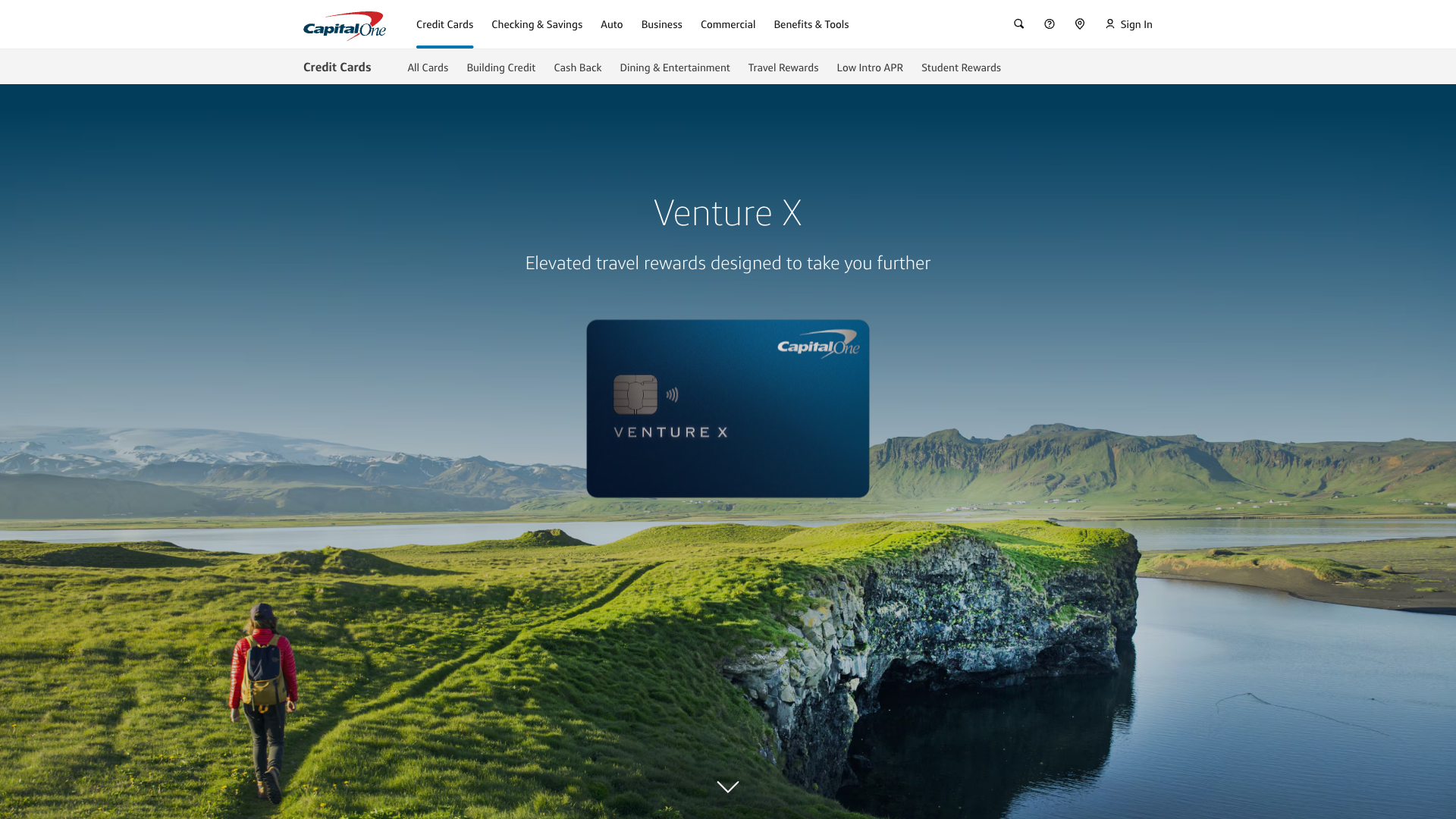 Capital One Venture X homepage
