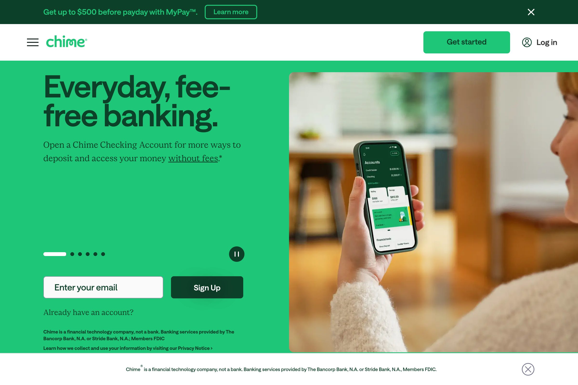 Chime homepage