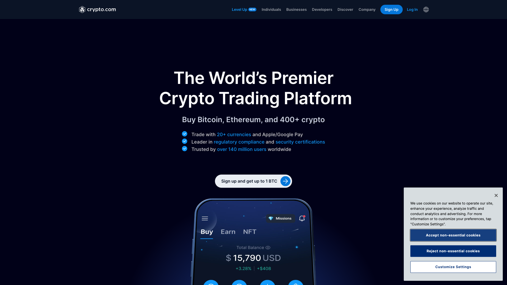 Crypto.com homepage