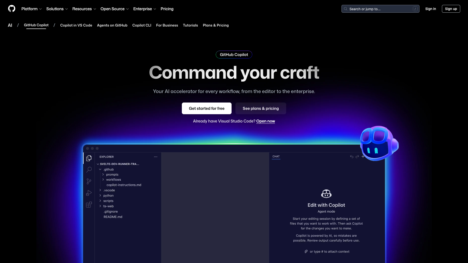 GitHub Copilot Homepage