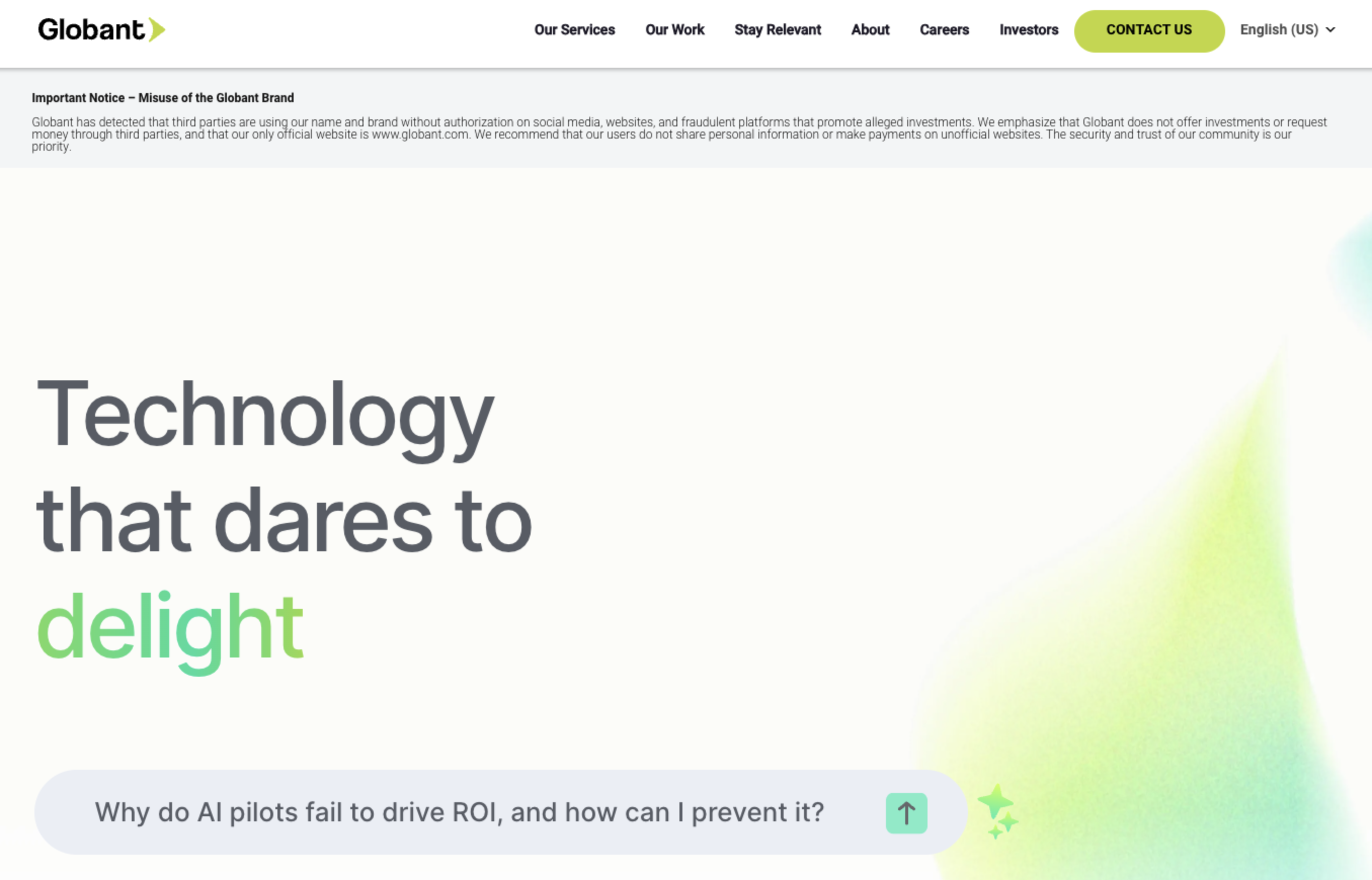 Globant Homepage