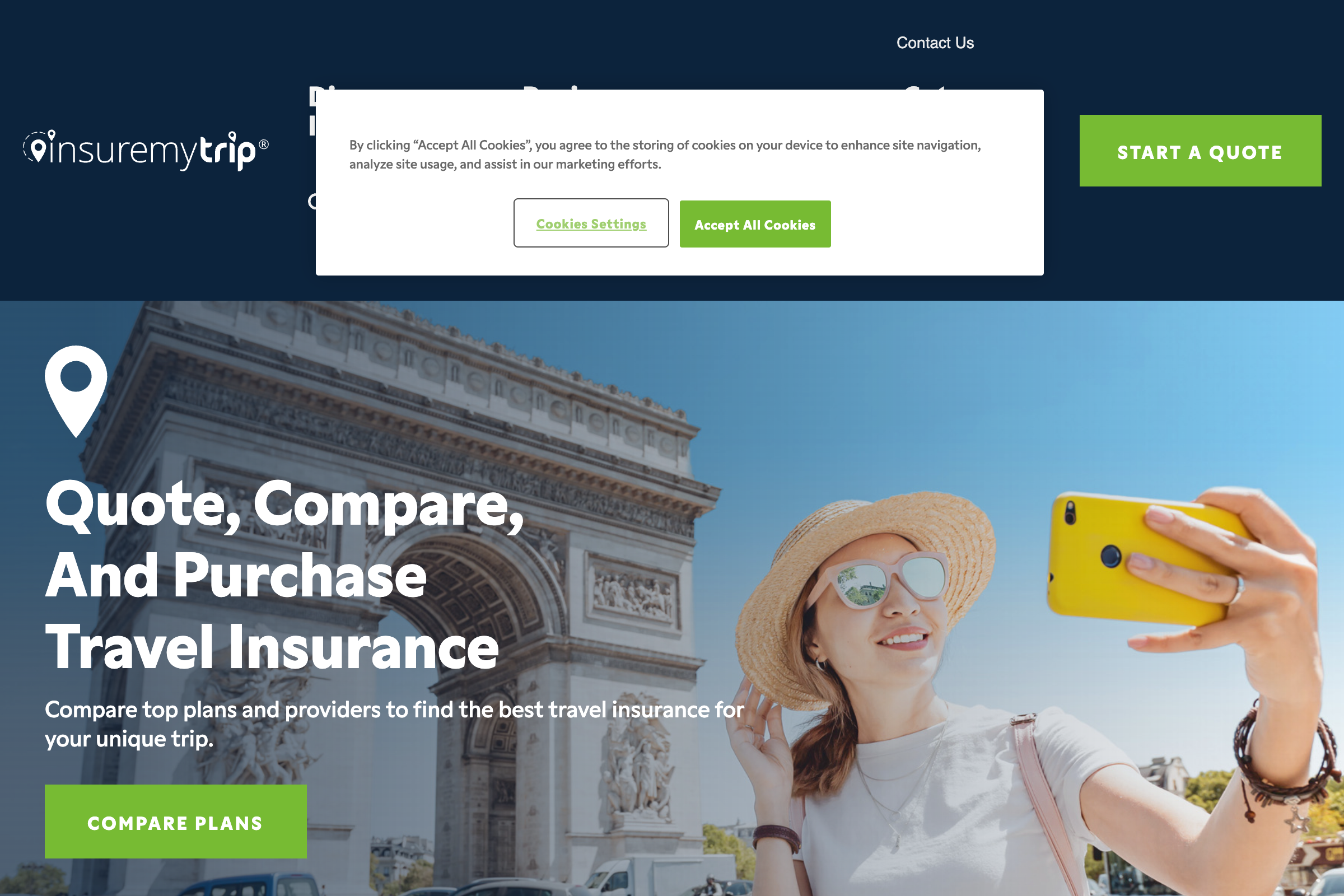 InsureMyTrip homepage