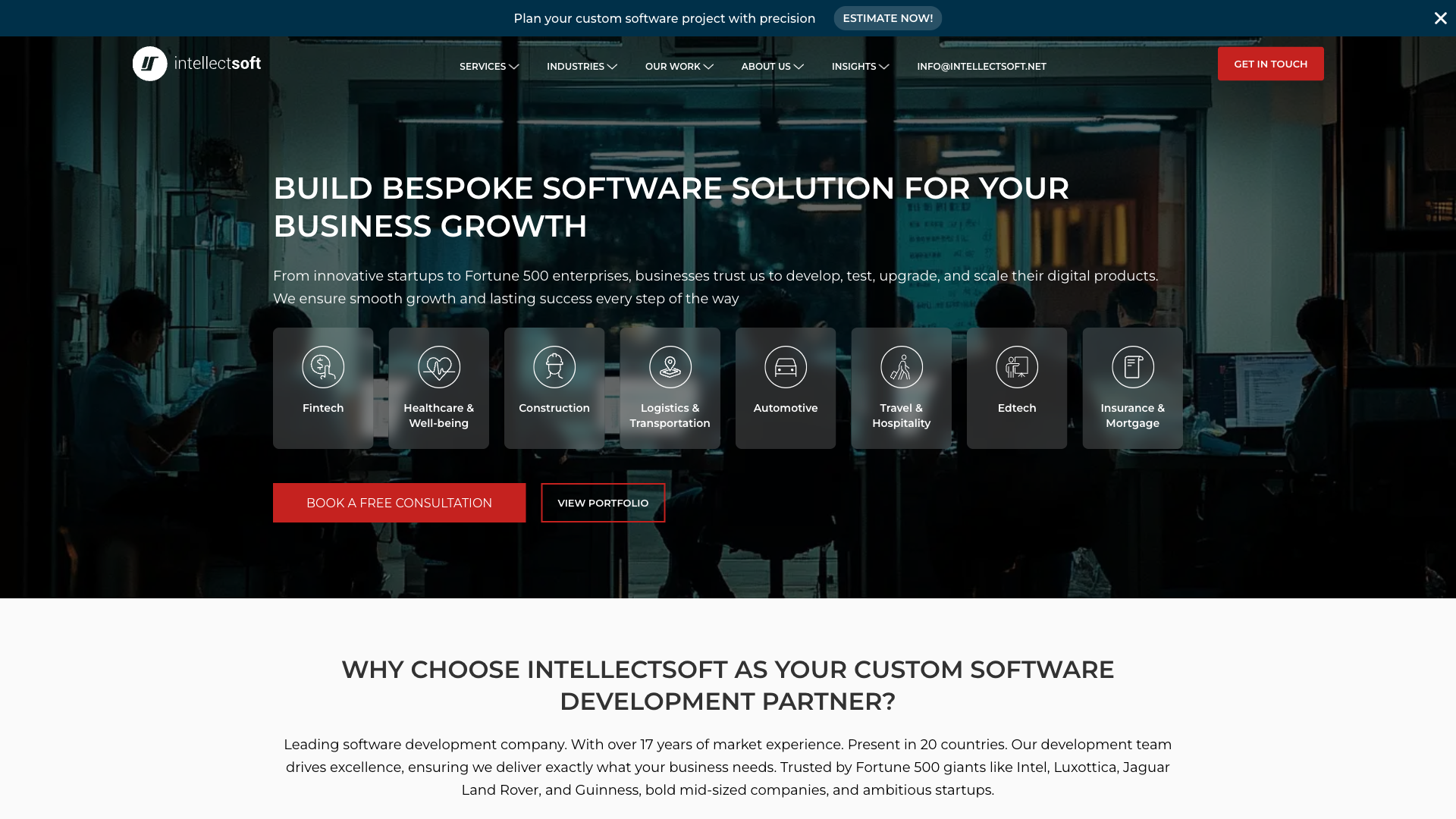 Intellectsoft Homepage