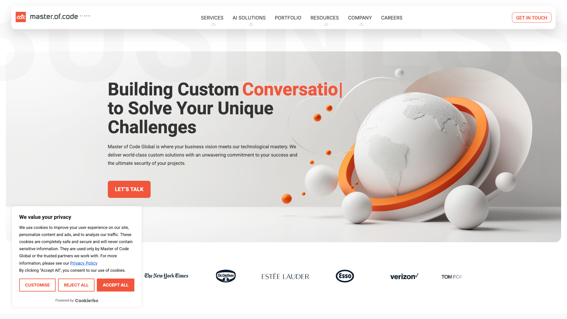 Master of Code Global Homepage