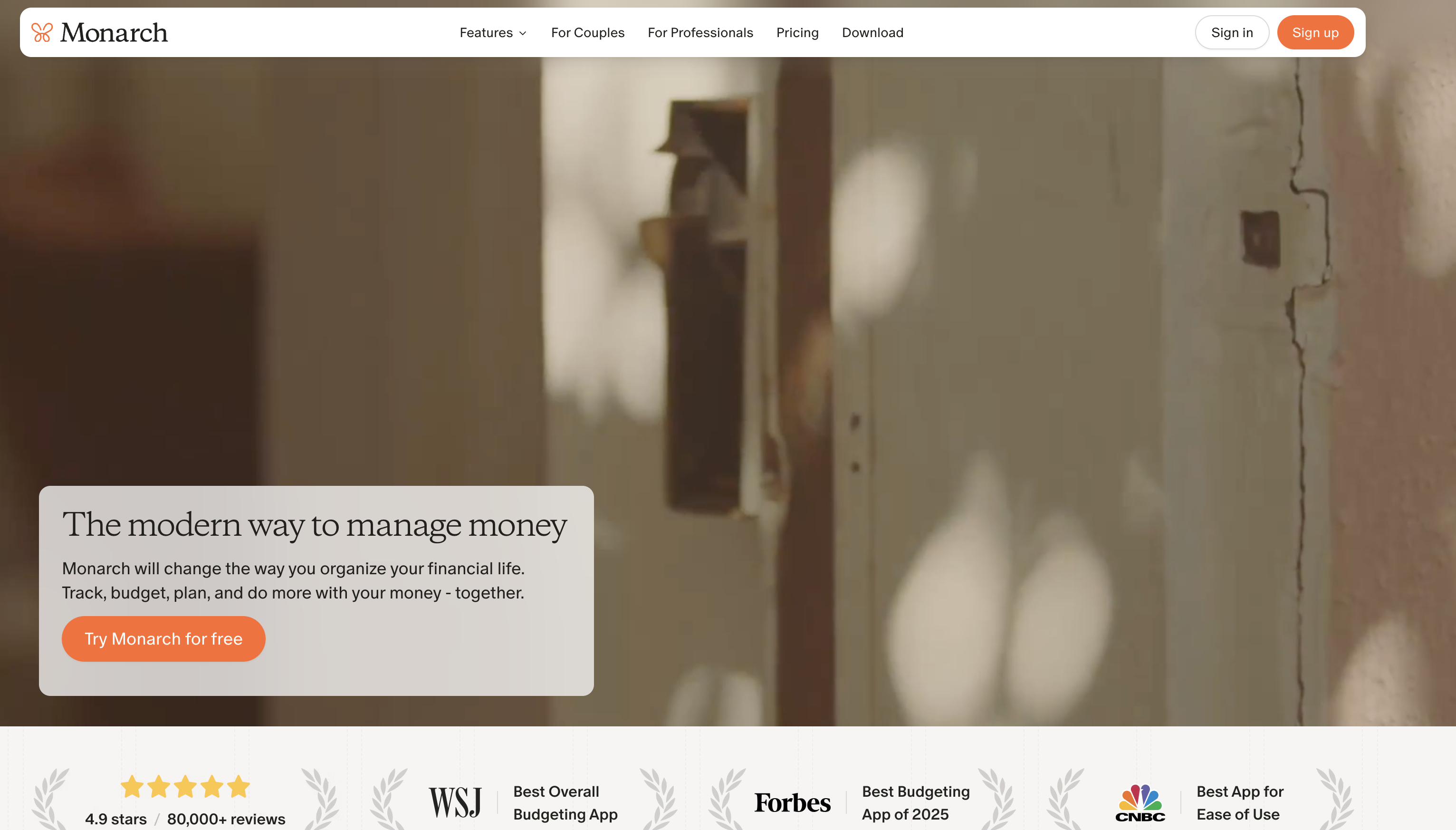 Monarch Money Homepage