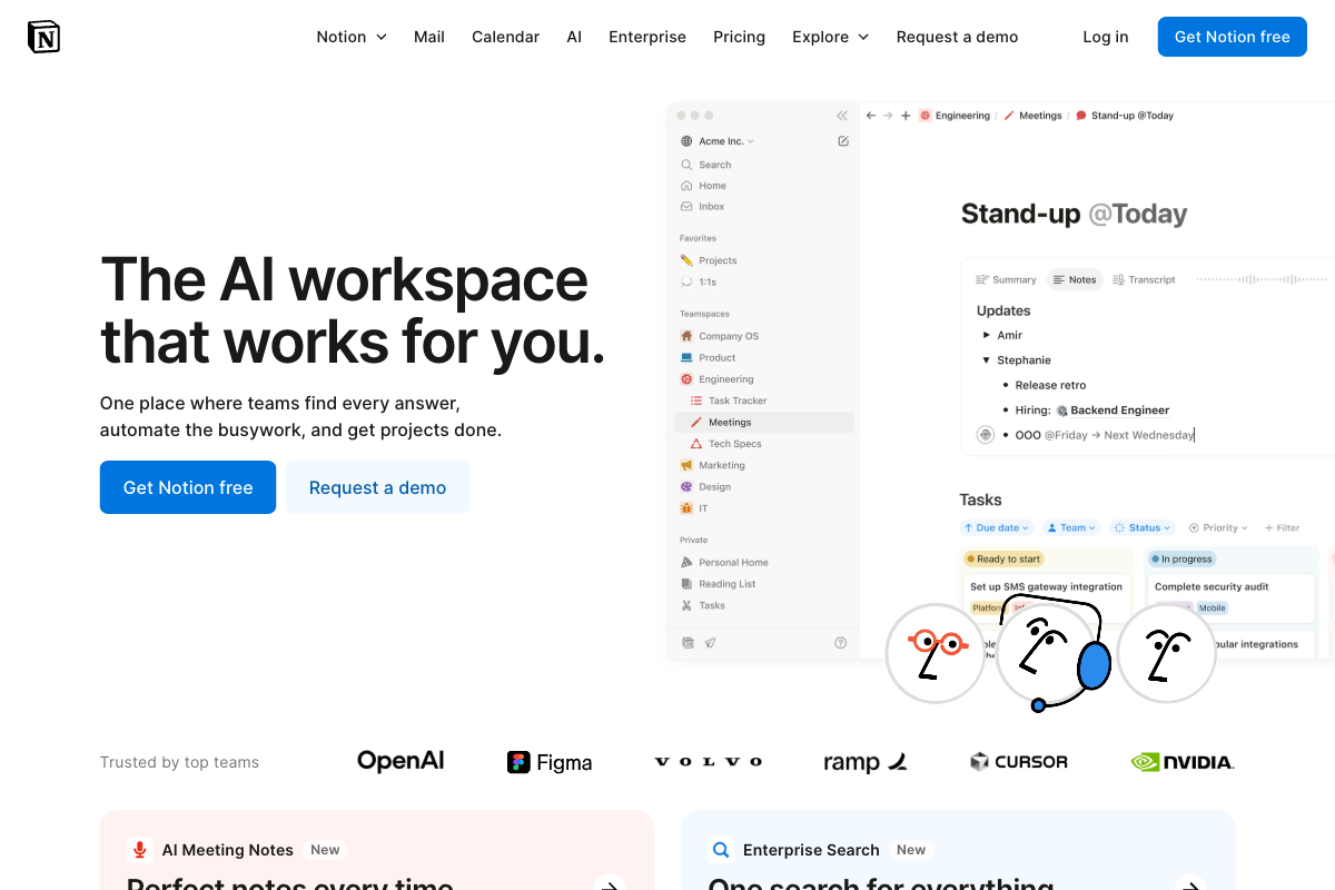 Notion homepage