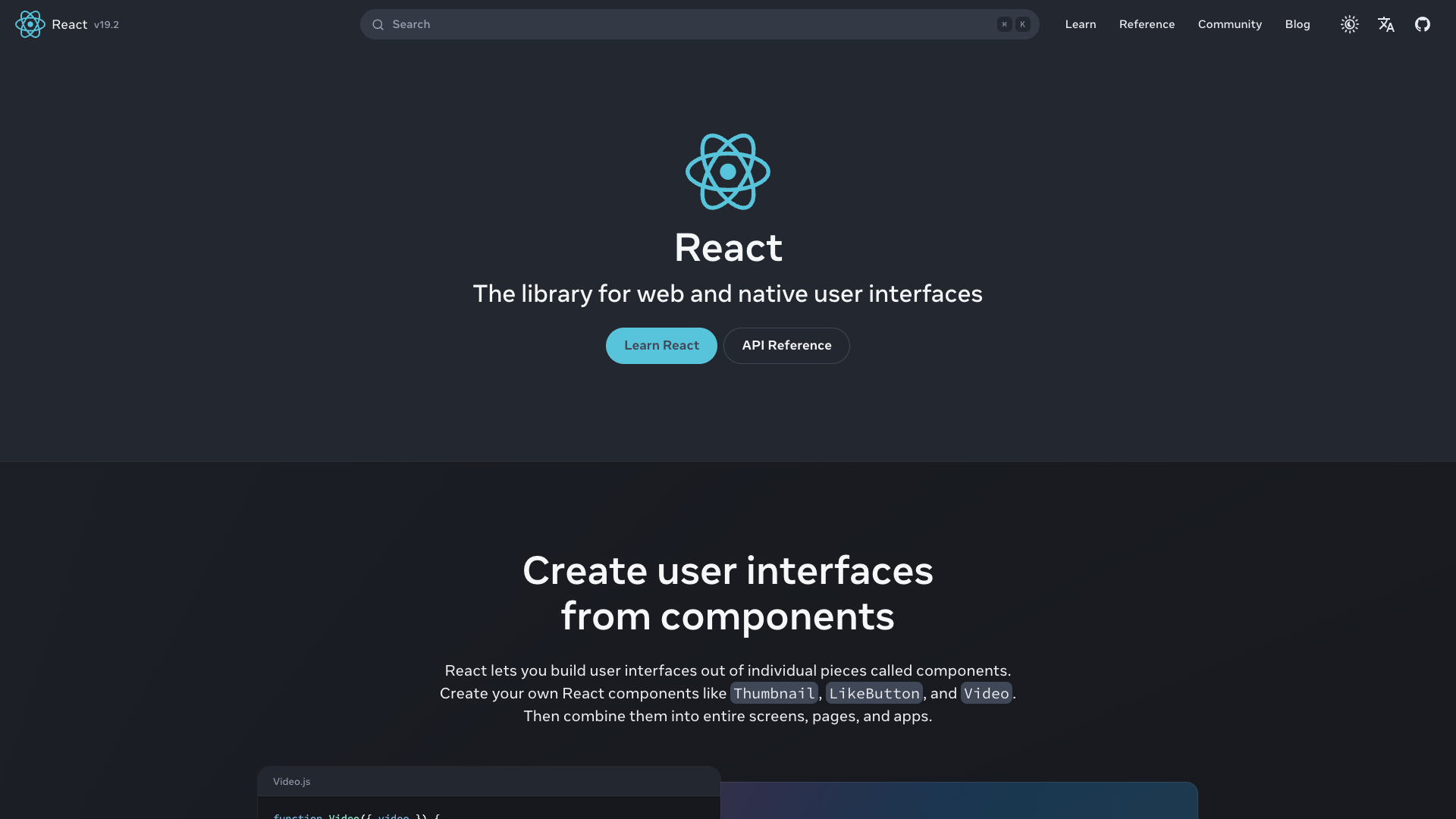 React Homepage