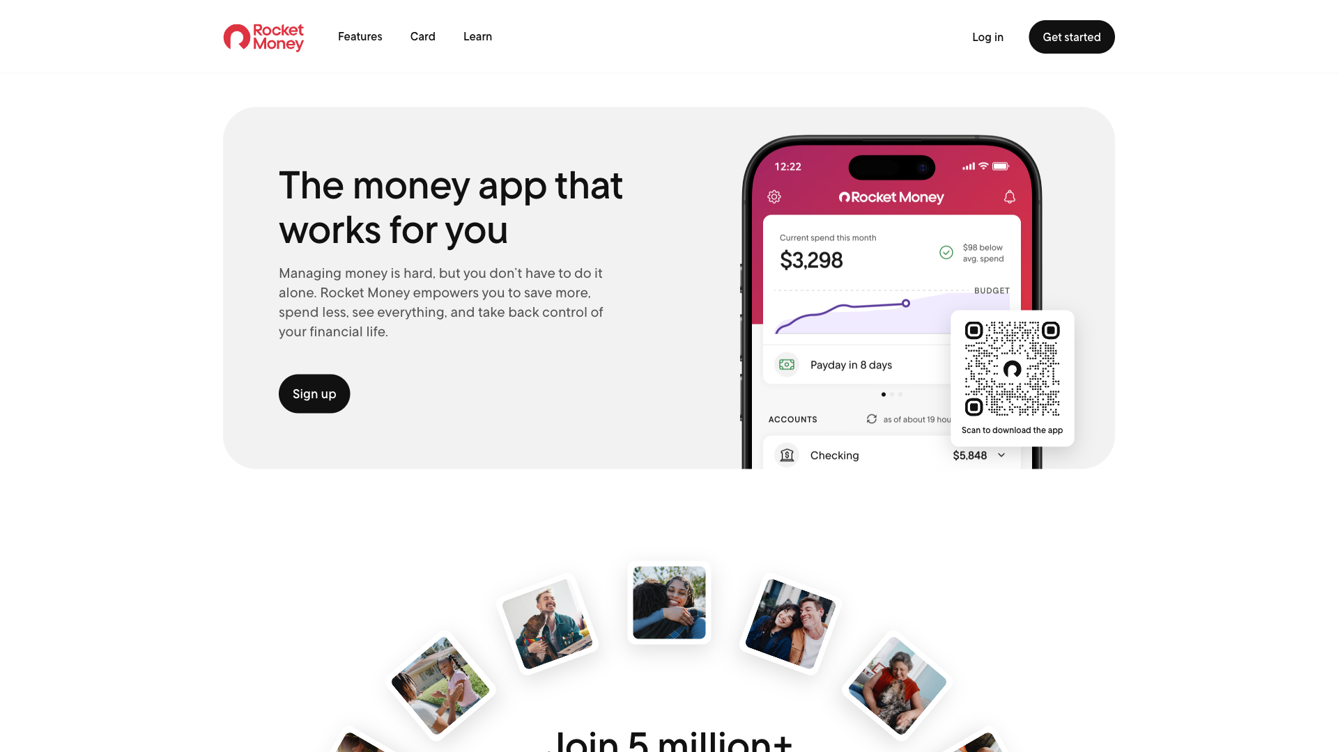 Rocket Money homepage