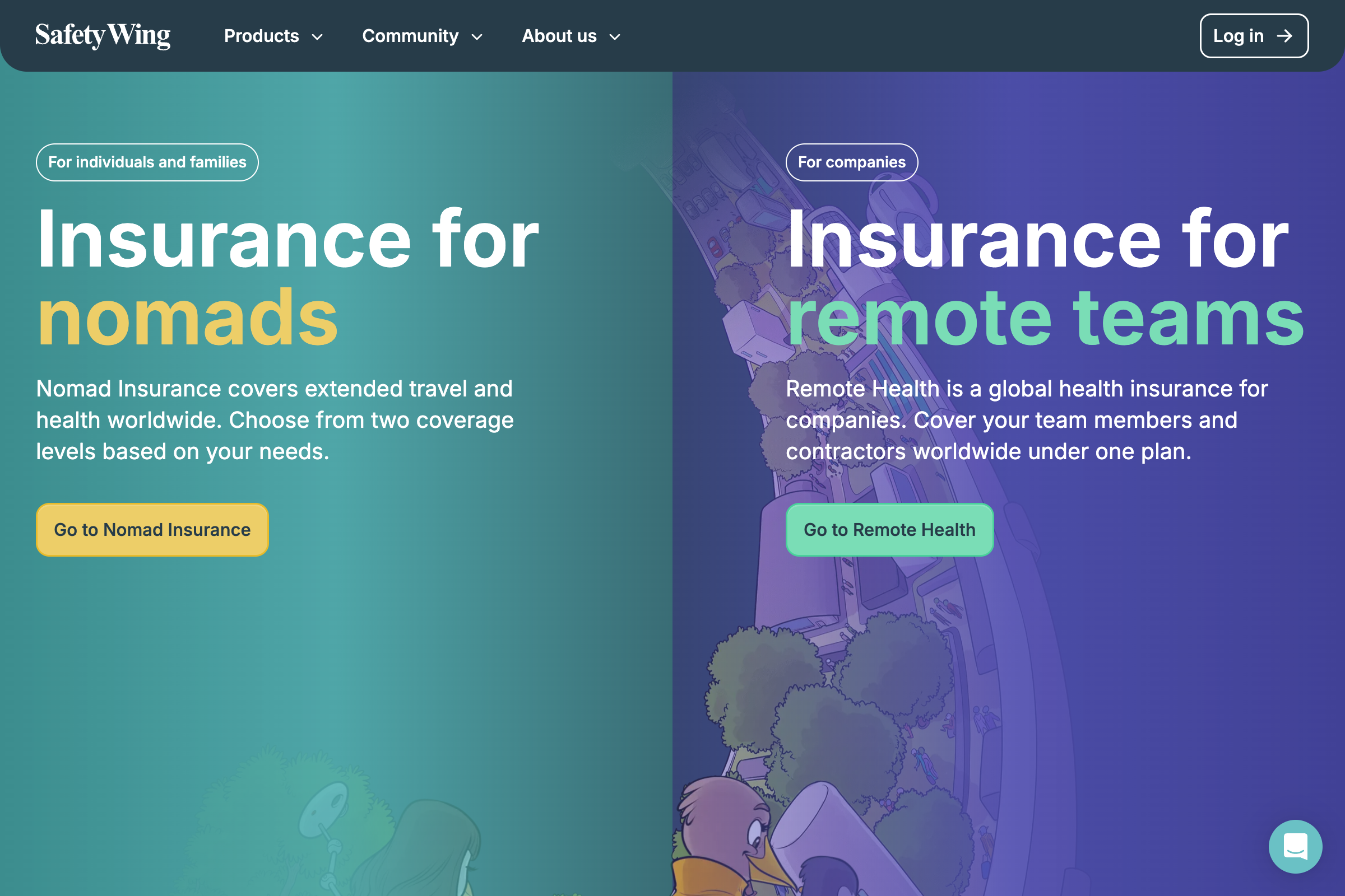 SafetyWing homepage