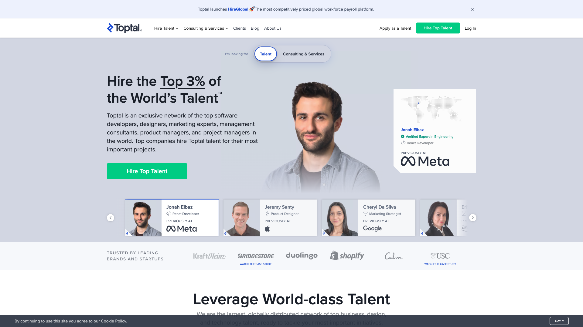 Toptal Homepage