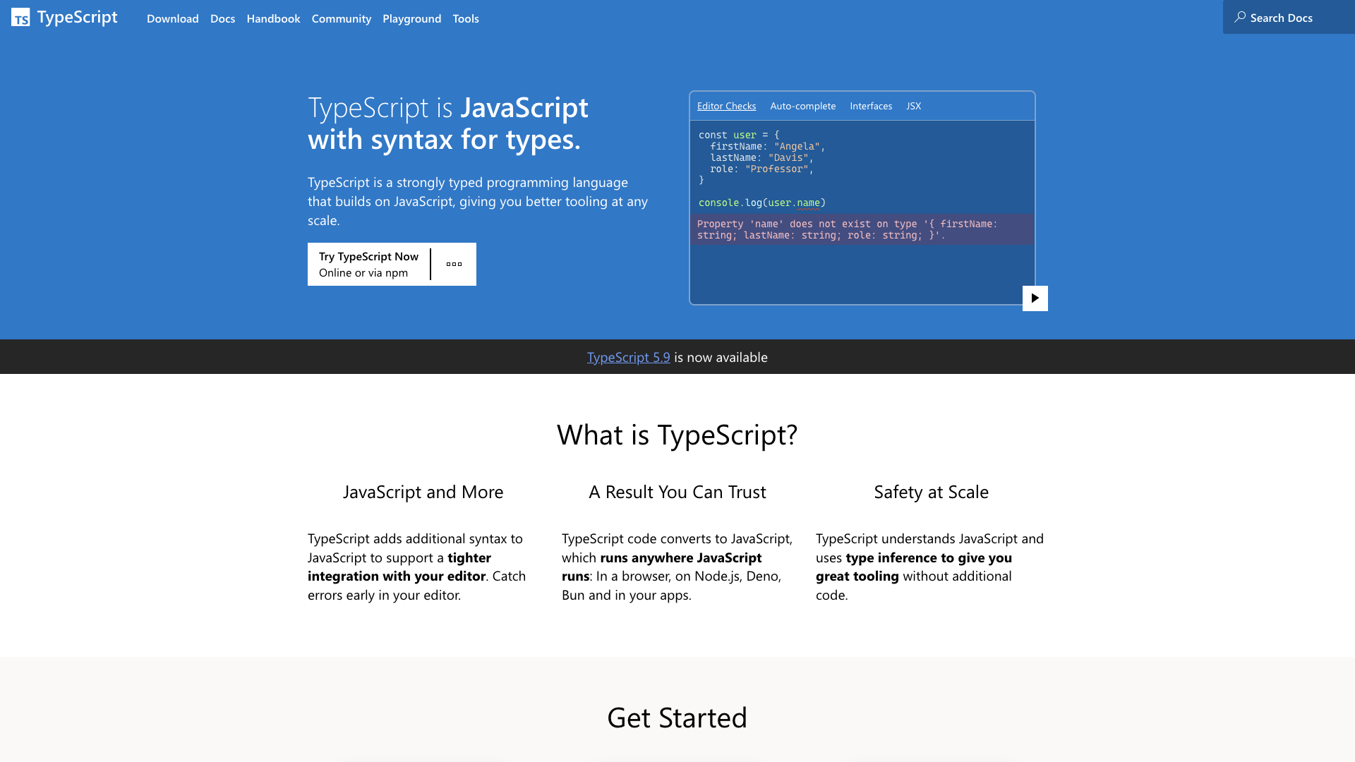 TypeScript Homepage