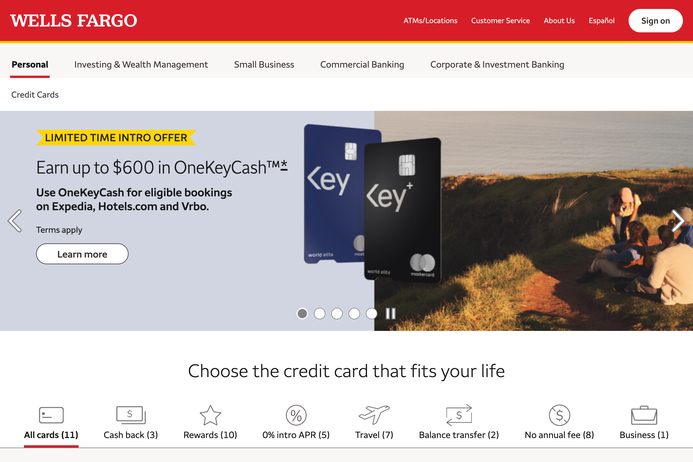 Wells Fargo Autograph Journey homepage