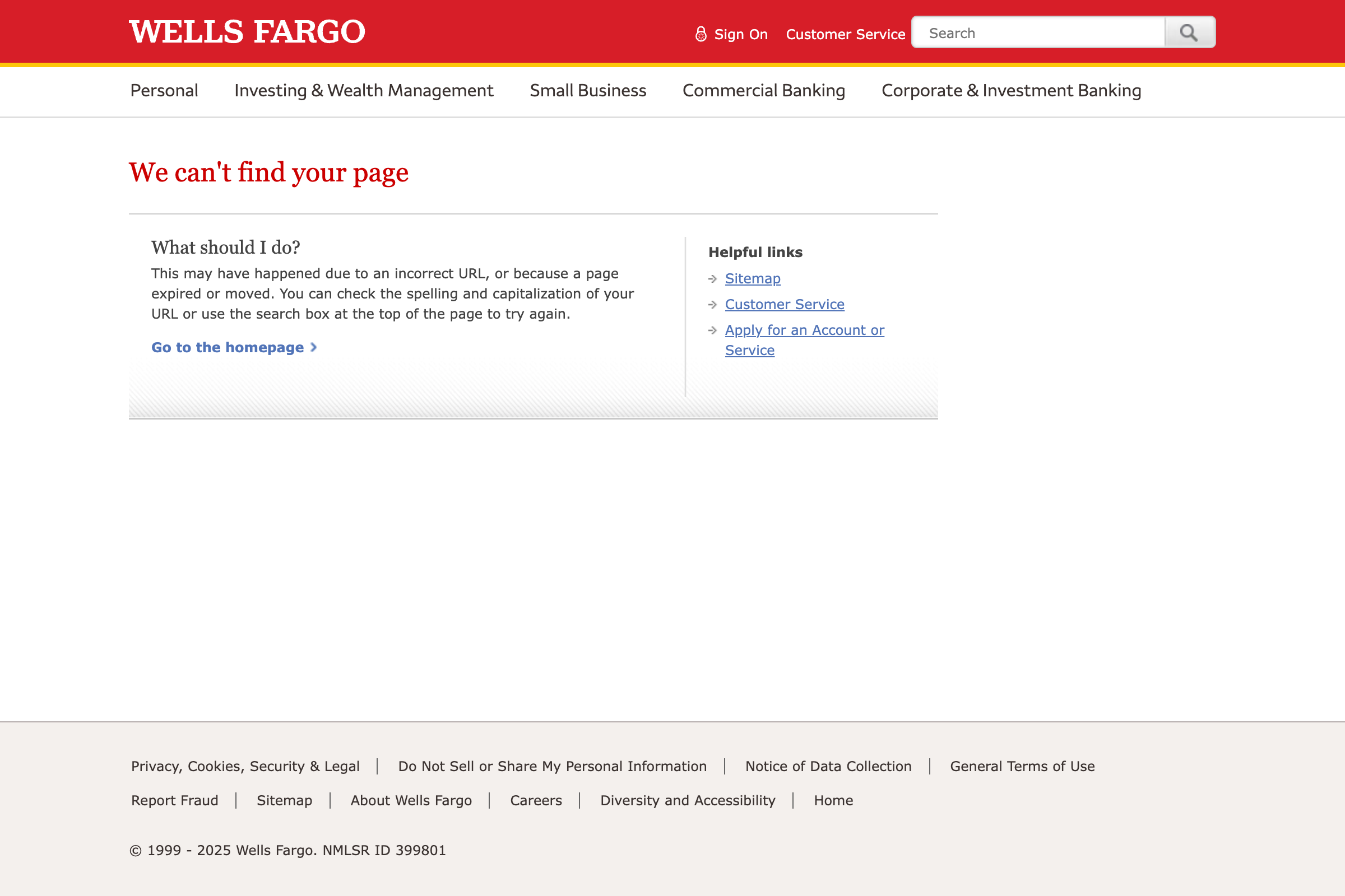 Wells Fargo Reflect Card homepage